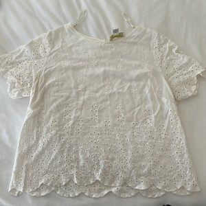 White lace crochet shirt